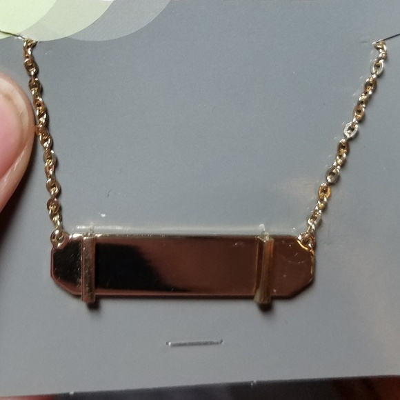 Gold Plate Bar 18 inch Chain - Picture 2 of 3